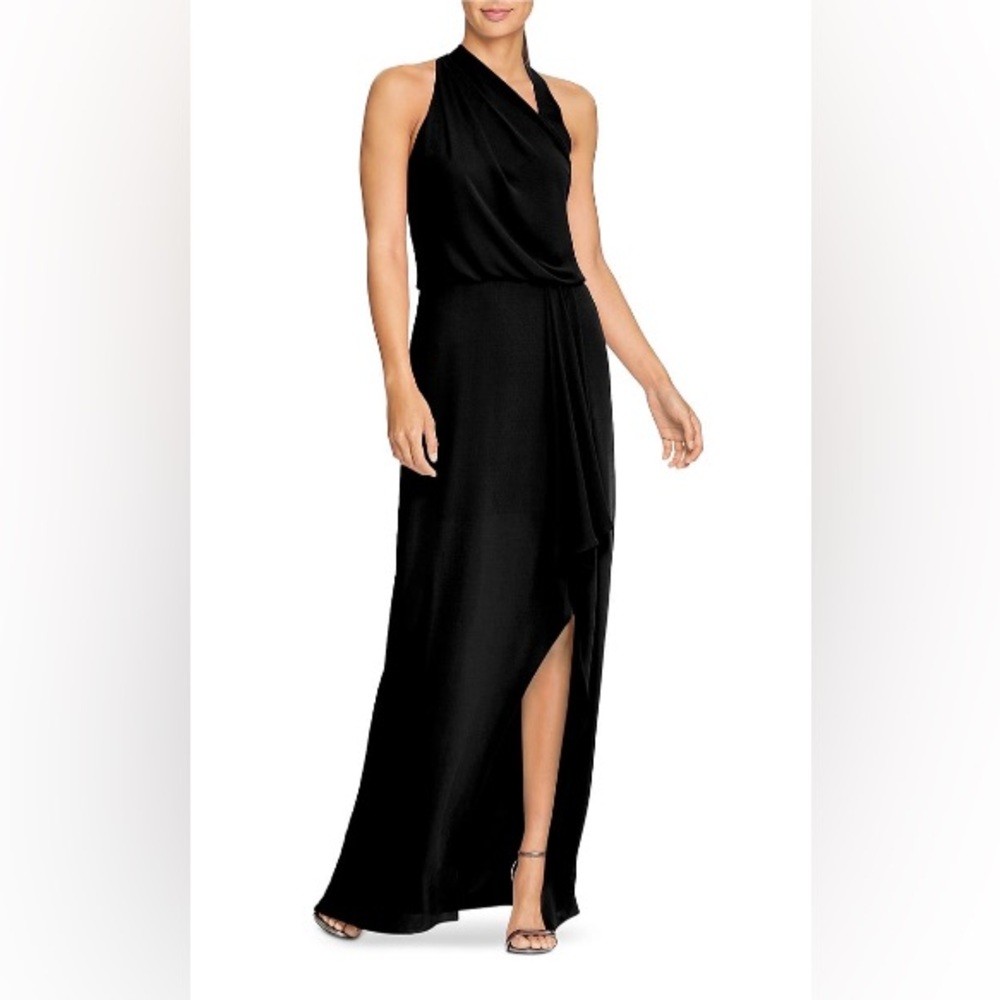 Halston Asymmetrical Draped Gown